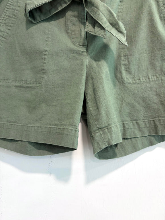 Belted Twill Shorts
