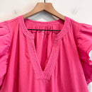 Ruffle V-Neck Top-3