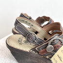 Leather Strappy Wedge Sandals-10
