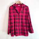 Plaid Button Down Sleep Shirt-2