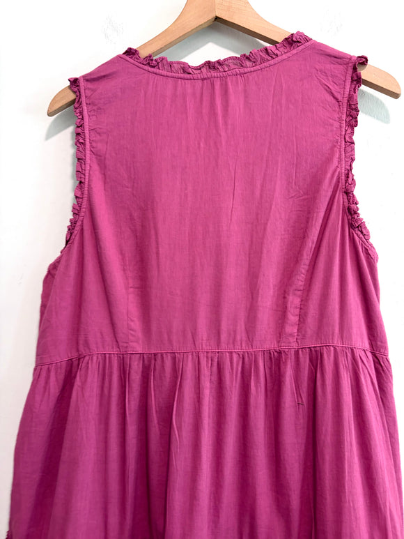 Ruffle Trim Midi Dress