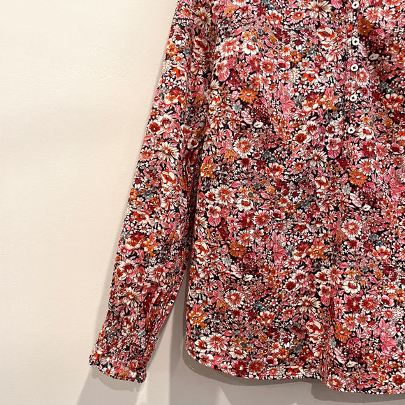 Floral 1/4 Button Top