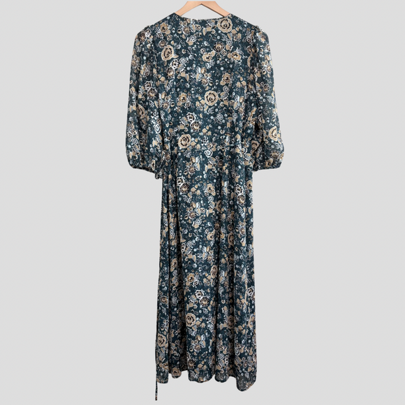 Floral Wrap Midi Dress