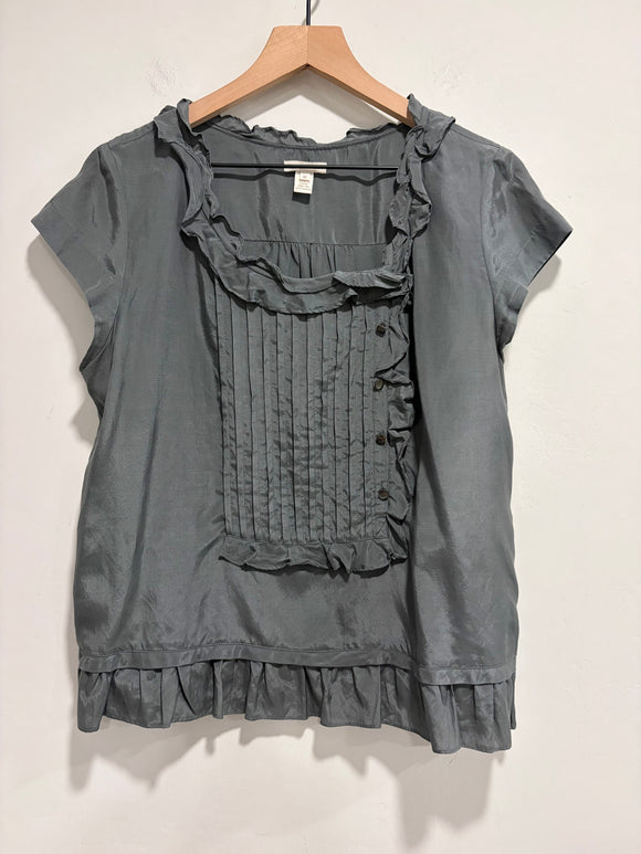 Ruffle Pleated Bib Top