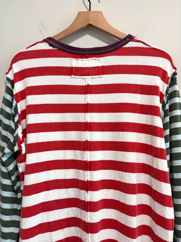 Striped Balloon Sleeve Tee
