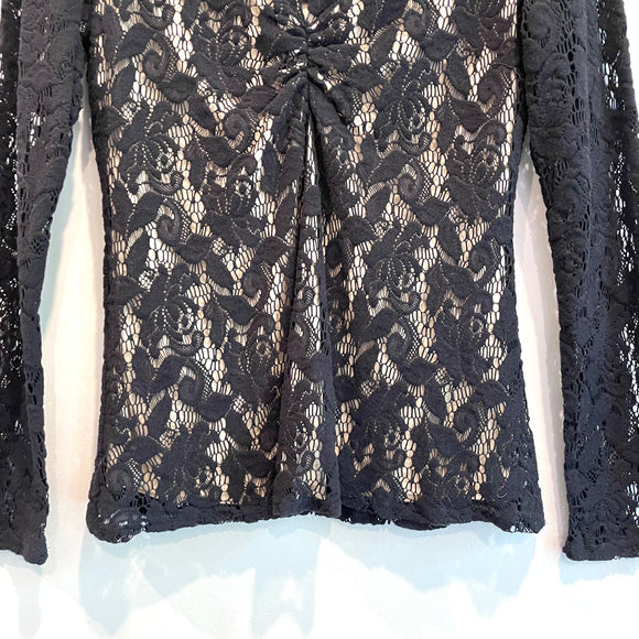 Lace V-Neck Long Sleeve Top