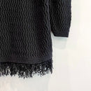 Textured Fringe Hem Sweater-5