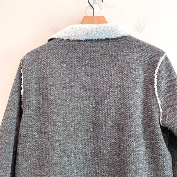Fuzzy Soft Lined Sweatshirt Jacket