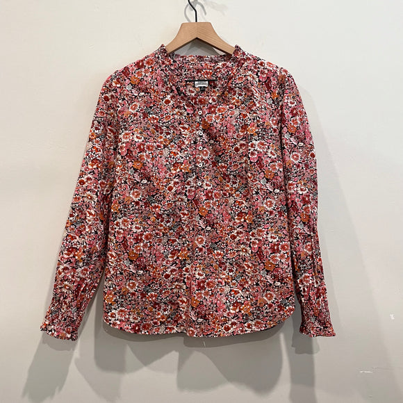 Floral 1/4 Button Top