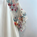 Floral Sheer Embroidered Sleeve Top-11