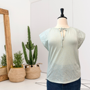 Eyelet Cap Sleeve Top-1