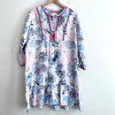 Floral Embroidered Trim Shift Dress-2