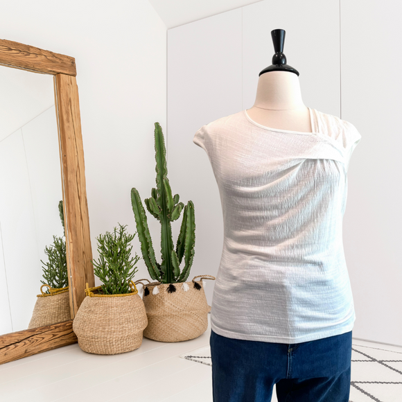 Side Tucked Cap Sleeve Top
