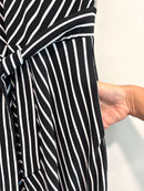 Striped Tie Front Dress-5