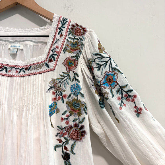Floral Embroidered Peasant Top