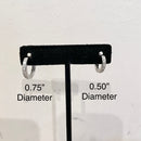 2 Set Sterling Silver Crystal Hoop Earrings-8
