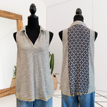 Striped Geometric Back Top