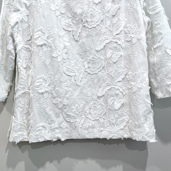 3D Floral 3/4 Sleeve Top