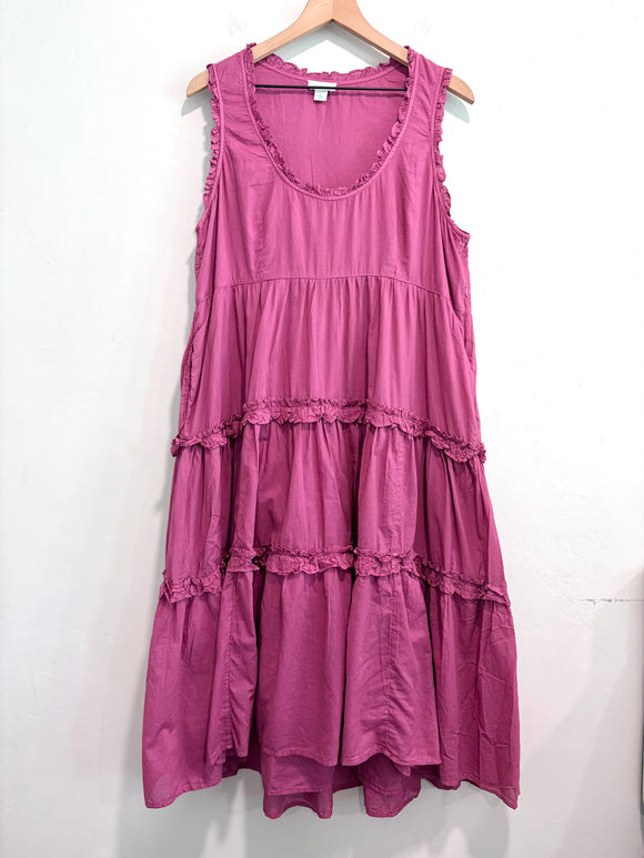Ruffle Trim Midi Dress