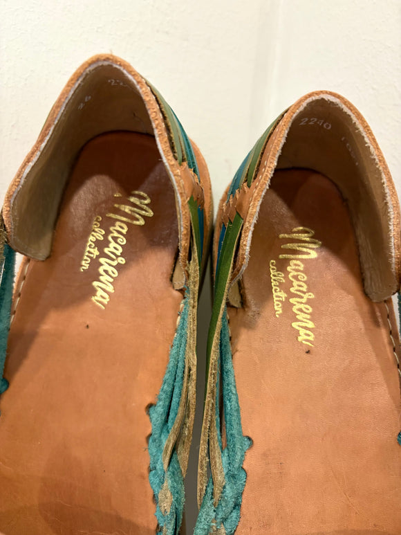 Leather Embroidered Flats