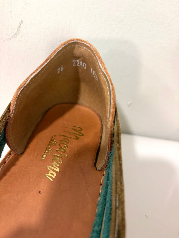Leather Embroidered Flats