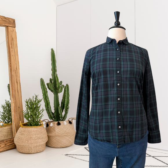 Club Collar Plaid Shirt