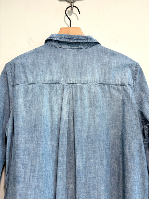 1/2 Button Utility Chambray Top