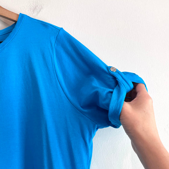Cuff Short Sleeve V-Cut Out Tee