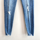 Distressed Raw Hem Skinny Jeans-3
