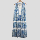 Floral Tiered Linen Midi Dress-2