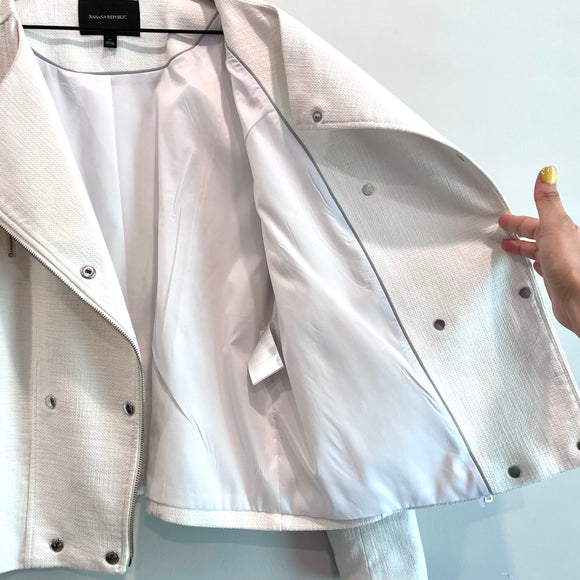 Textured Zip Moto Jacket