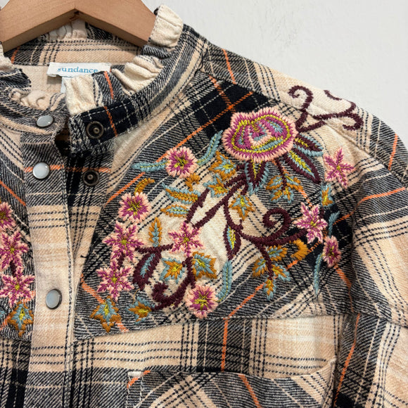 Plaid Embroidered Button Down