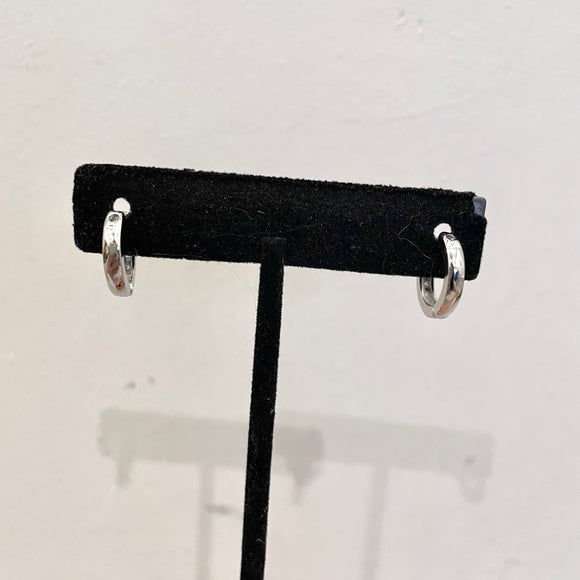 2 Set Sterling Silver Crystal Hoop Earrings