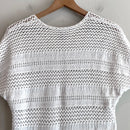 Open Knit Short Sleeve Sweater-10
