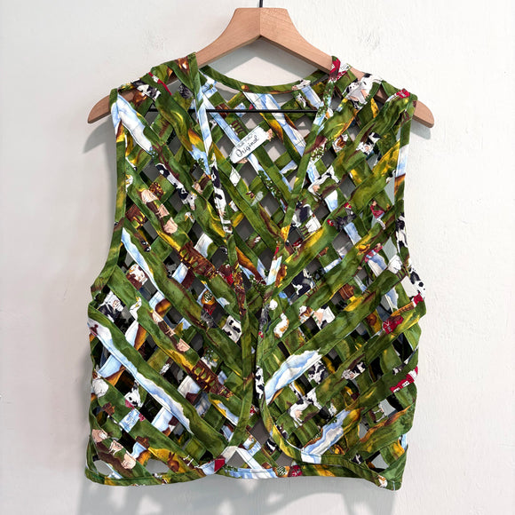 Quilted Open Weave Cage Vest
