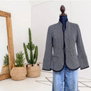 Ruffle Trim Ponte Blazer-1