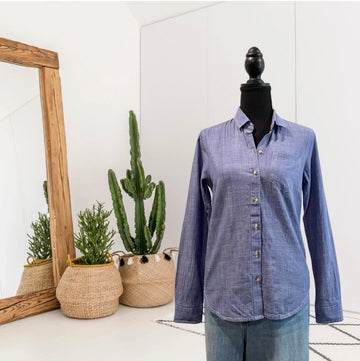 Chambray Button Down Top