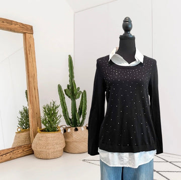 Diamond Layered Look Sweater