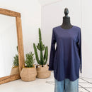 Cotton Blend Long Sleeve Tunic Tee-1