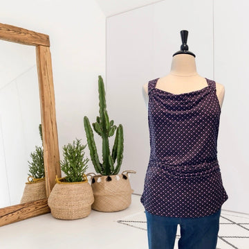 Square Draped Neck Blouse