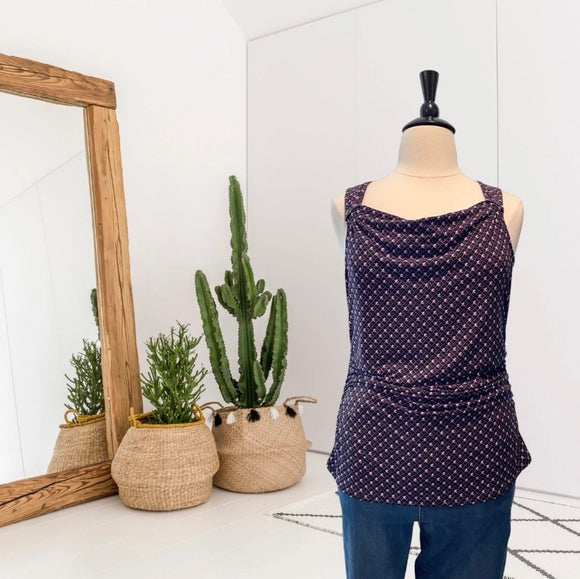 Square Draped Neck Blouse