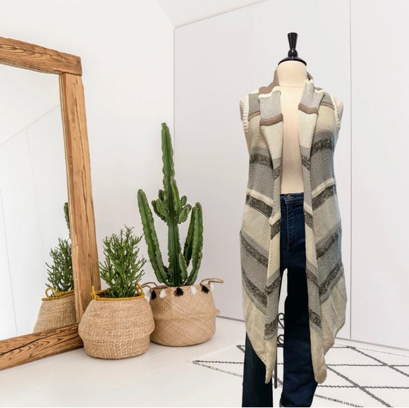 Open Front Sleeveless Cardigan