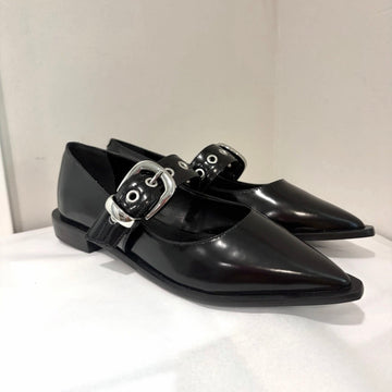 Moto Mary Jane Grommet Flats