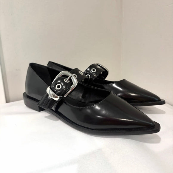 Moto Mary Jane Grommet Flats