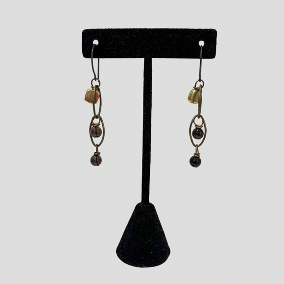 Bronze Beaded Earrings