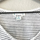 Striped Lace V-Neck Tee-4