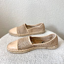 Open Knit Leather Espadrille Flats-5