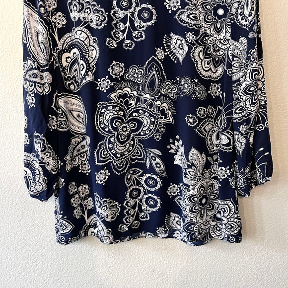 Paisley Tie Front Top