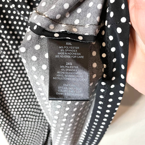 Polka Dot Faux Wrap Dress