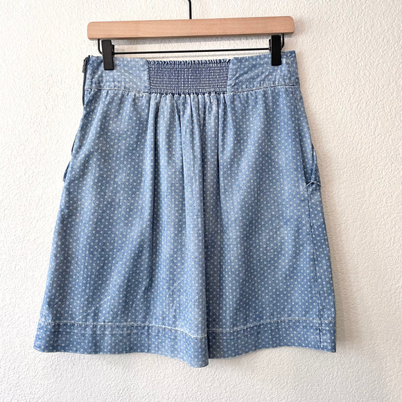 Polka Dot Chambray Skirt